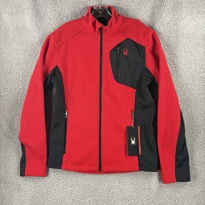 Spyder Bandit Full-Zip Stryke Fleece Jacket Men's Size M Medium New Red